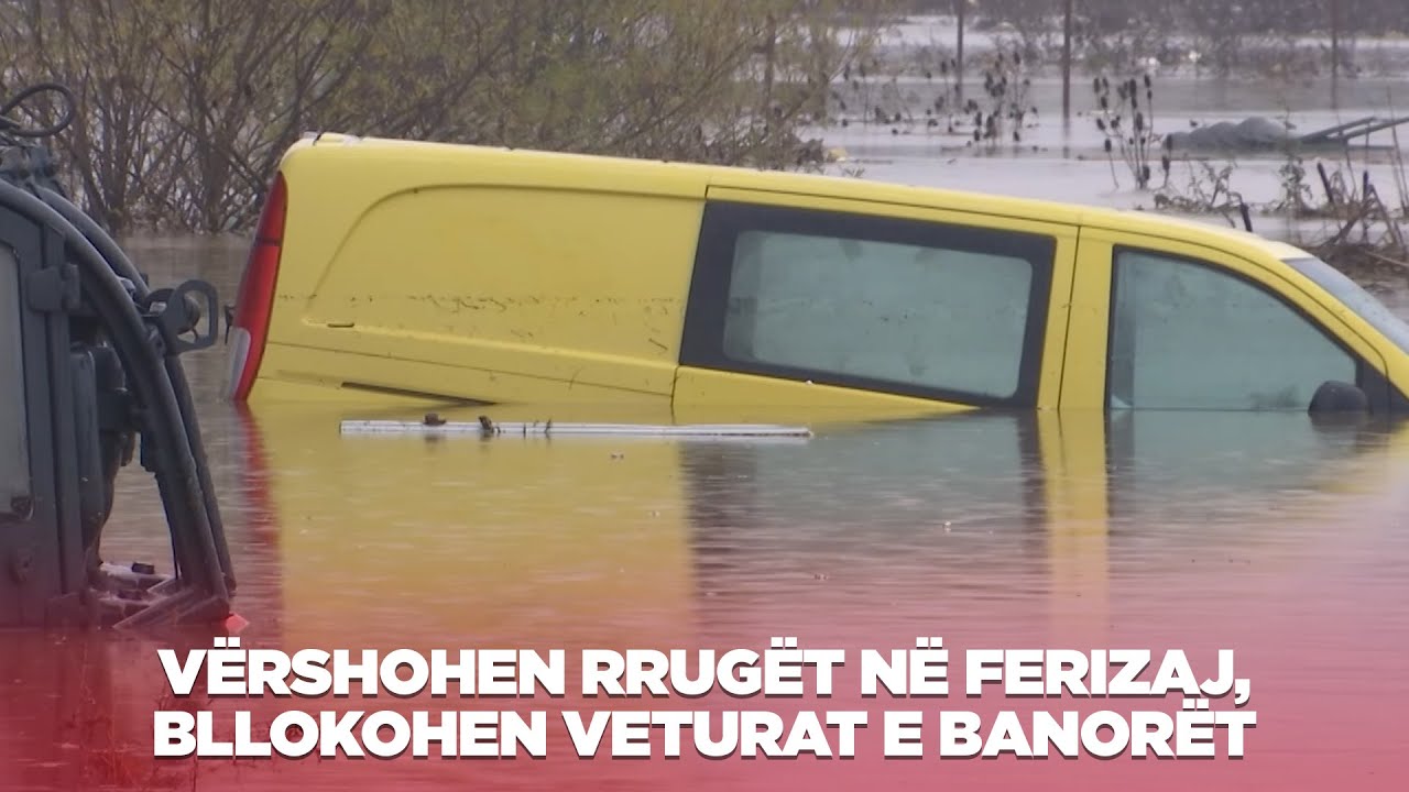 Vërshohen rrugët në Ferizaj, bllokohen veturat e banorët