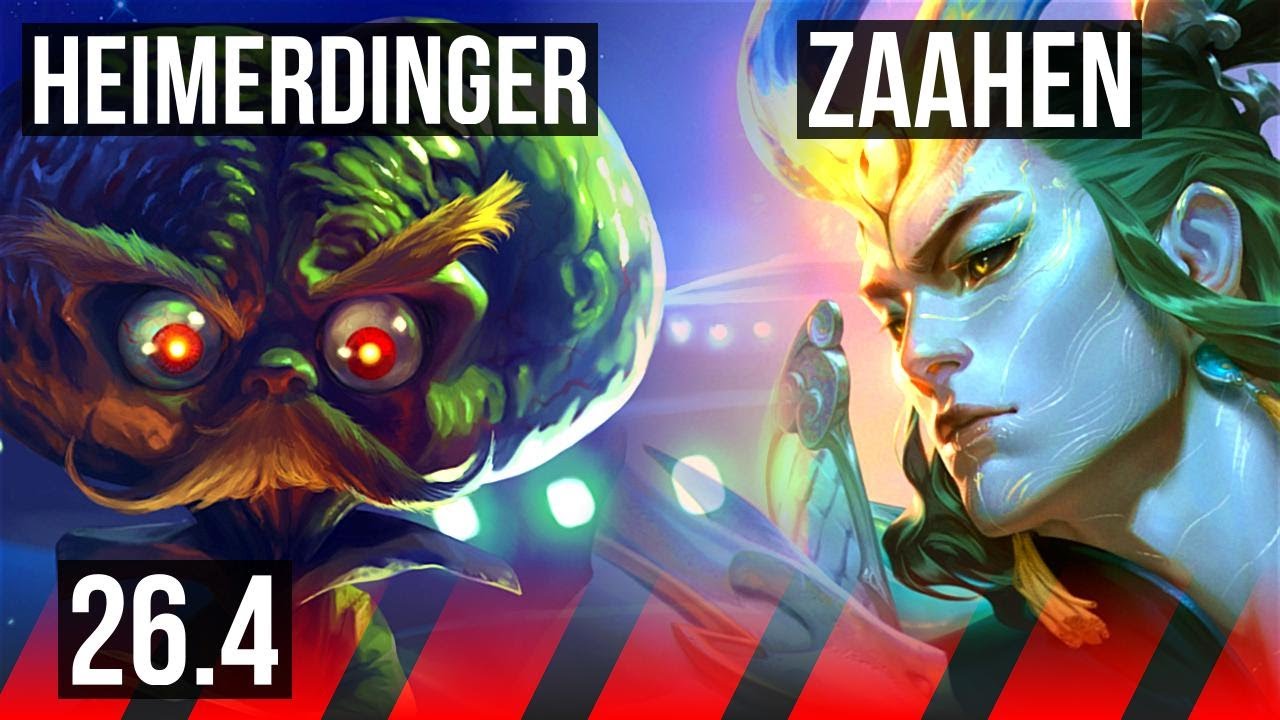 HEIMERDINGER vs ZAAHEN (TOP) | Good KDA: 8/1/4 | KR Master | 26.4
