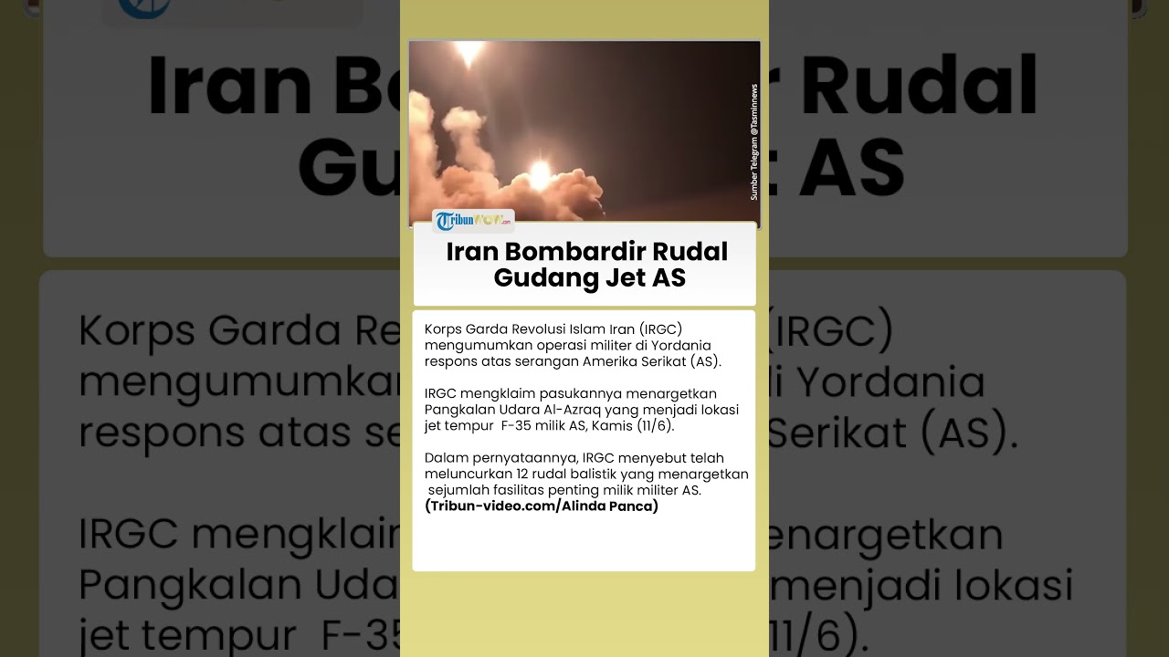 Iran Balas Serangan Musuh! Pangkalan Udara Al-Azraq Kandang Jet Tempur F-35 AS Digempur Teheran