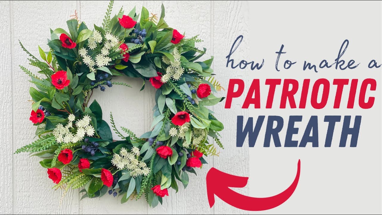 How to Make a 4th of July Summer Wreath/ Easy Patriotic Wreath Tutorial #wreathmaking