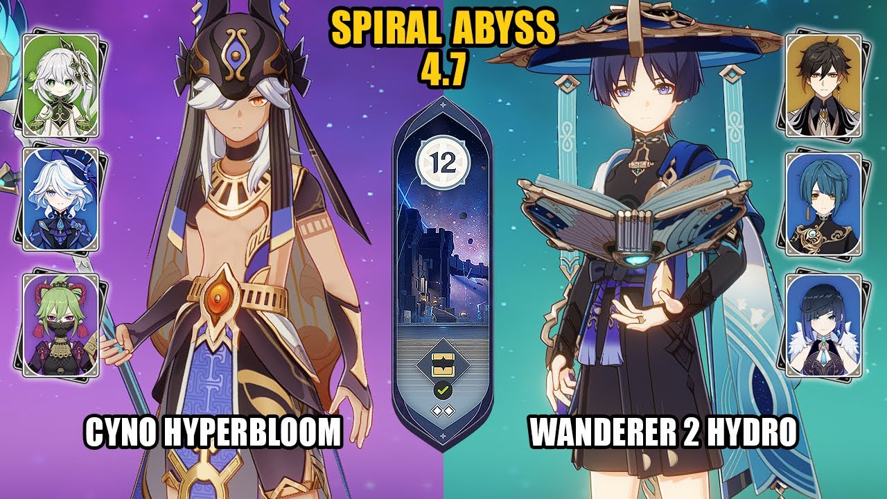 (F2P) Cyno Hyperbloom & Wanderer Double Hydro | Spiral Abyss 4.7 - Floor 12 | Genshin Impact