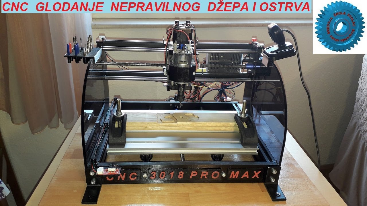 CNC  GLODANJE  NEPRAVILNOG  DŽEPA  I  OSTRVA  -  CNC GLODALICA 3018 PRO MAX