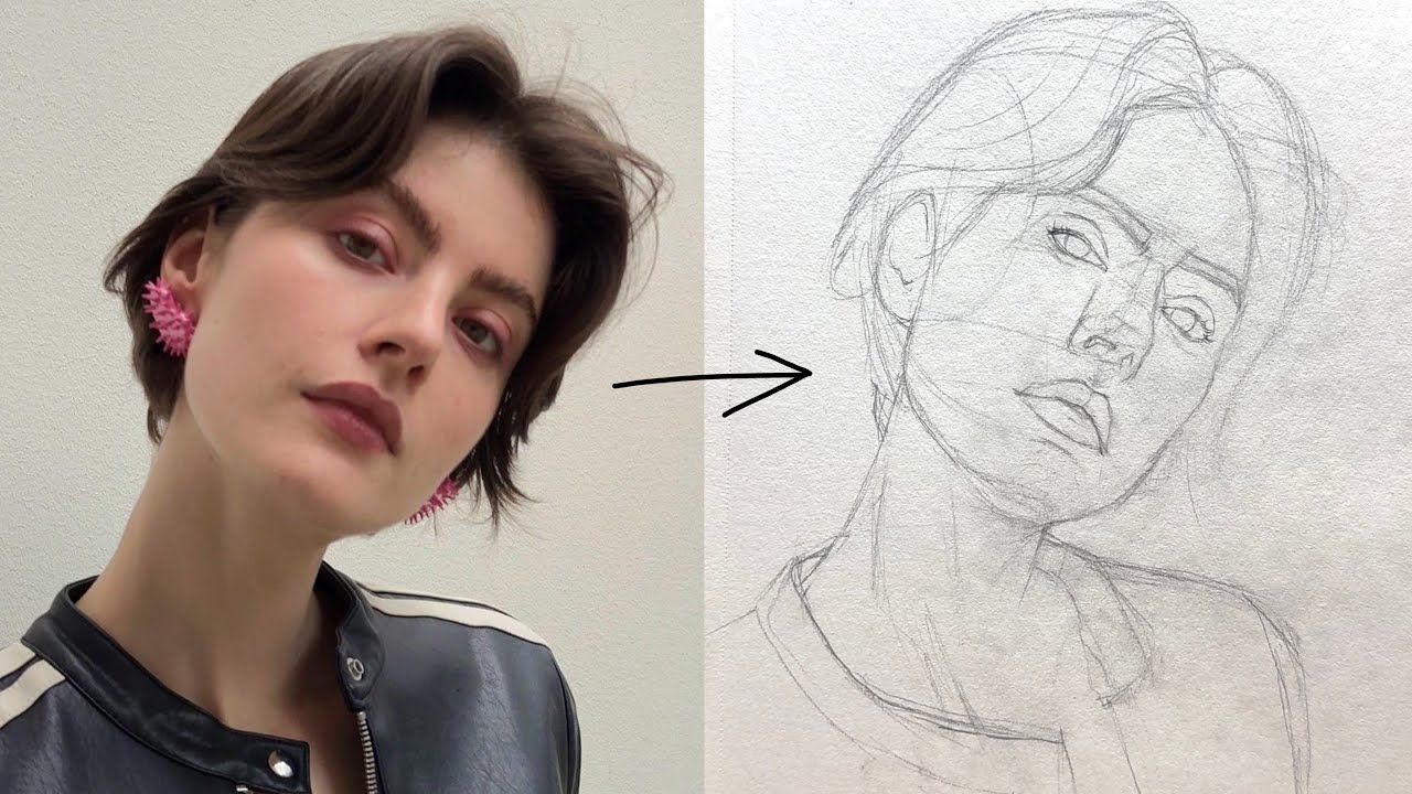 How to draw a portrait using loomis method