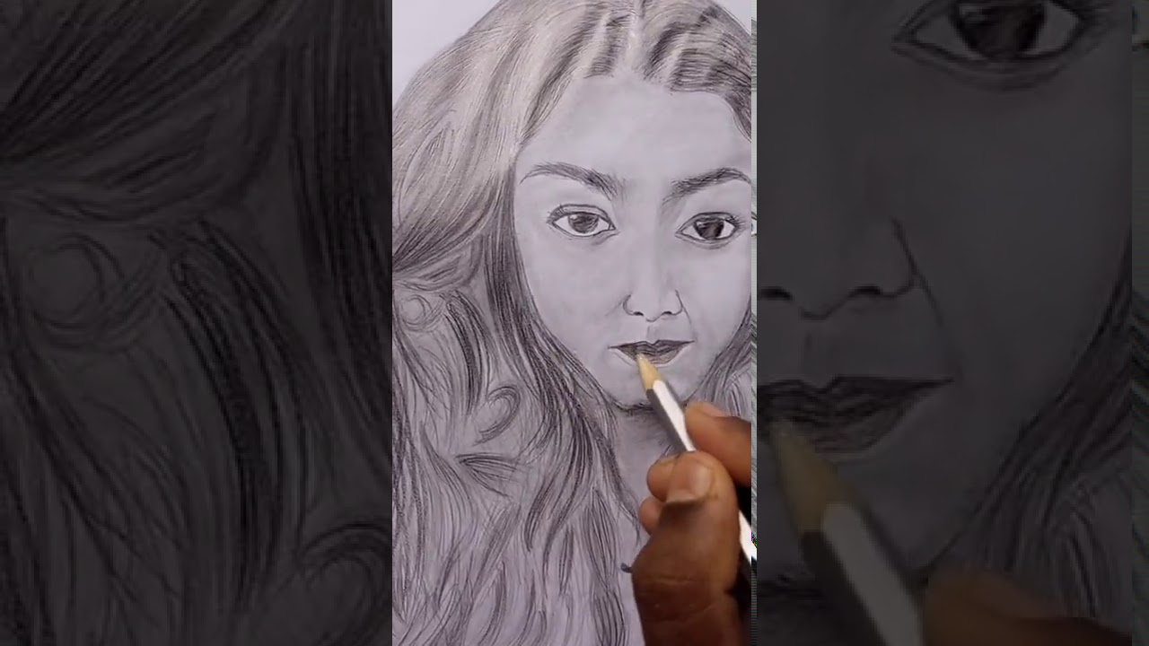 Portait sketch drawing of my sister | How to Draw sketch #shorts #youtubeshorts