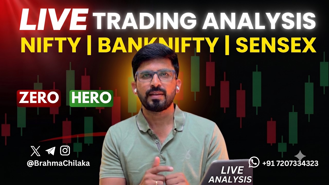 🔴Nifty, Banknifty, Sensex LIVE | July 13th | Price Action Analysis | Telugu Trading