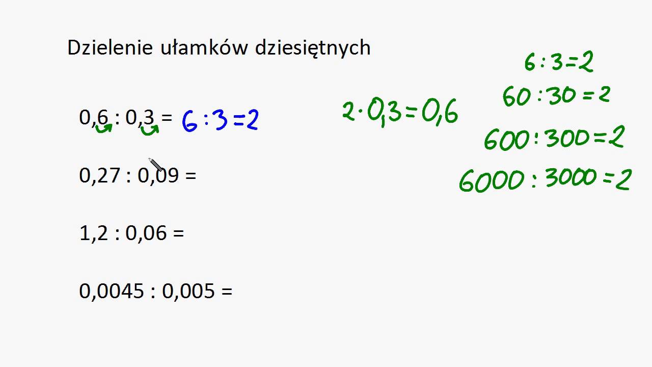 Dzielenie ułamków dziesiętnych