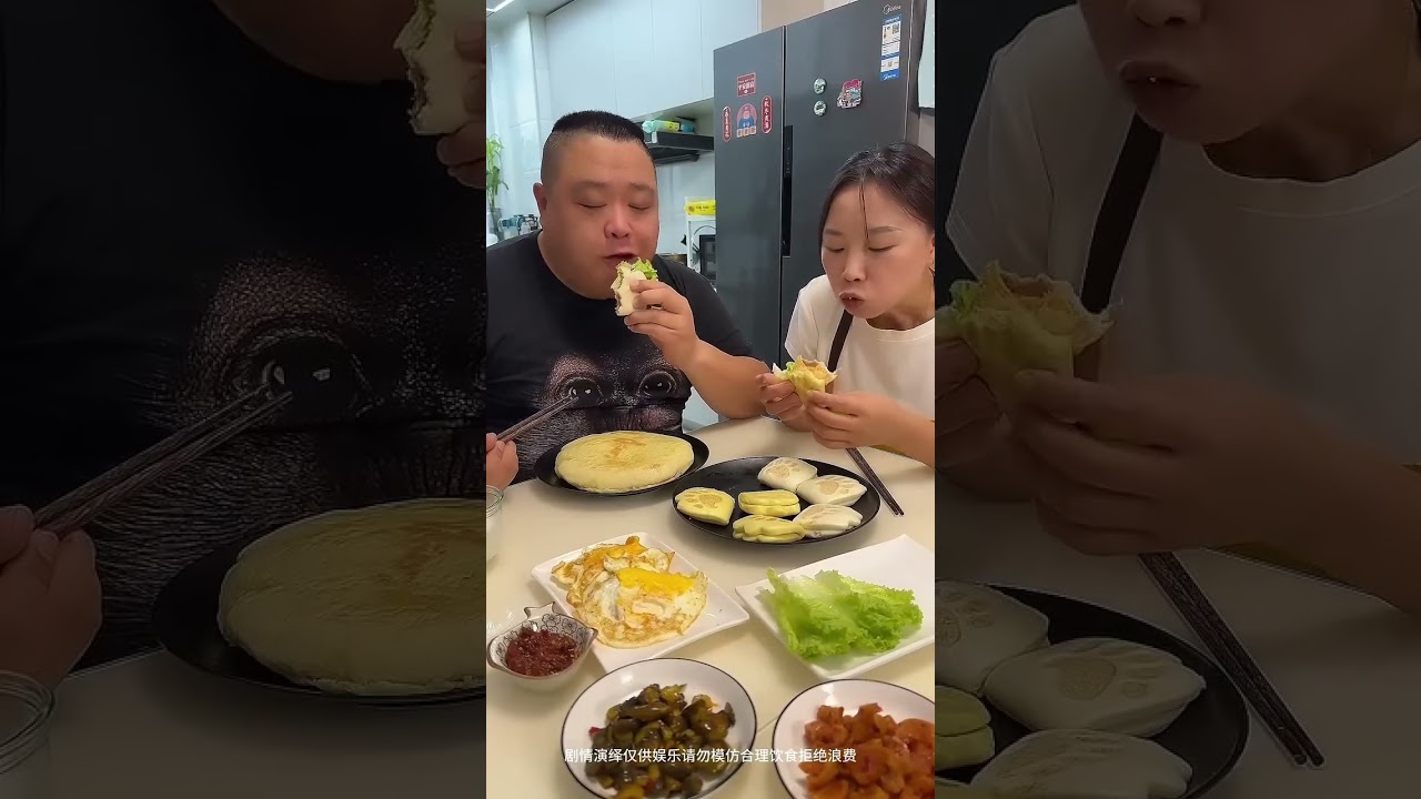 小氣老公居然把所有的饅頭都吃光了，那我就吃大雞排，他知道後氣哭了 #整蠱