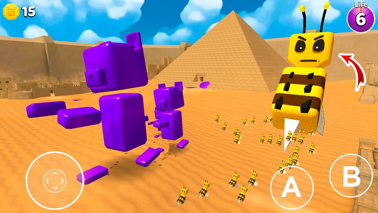 Giant Bee With Purple Bear Attack - Super Bear Adventure Gameplay Walkthrough