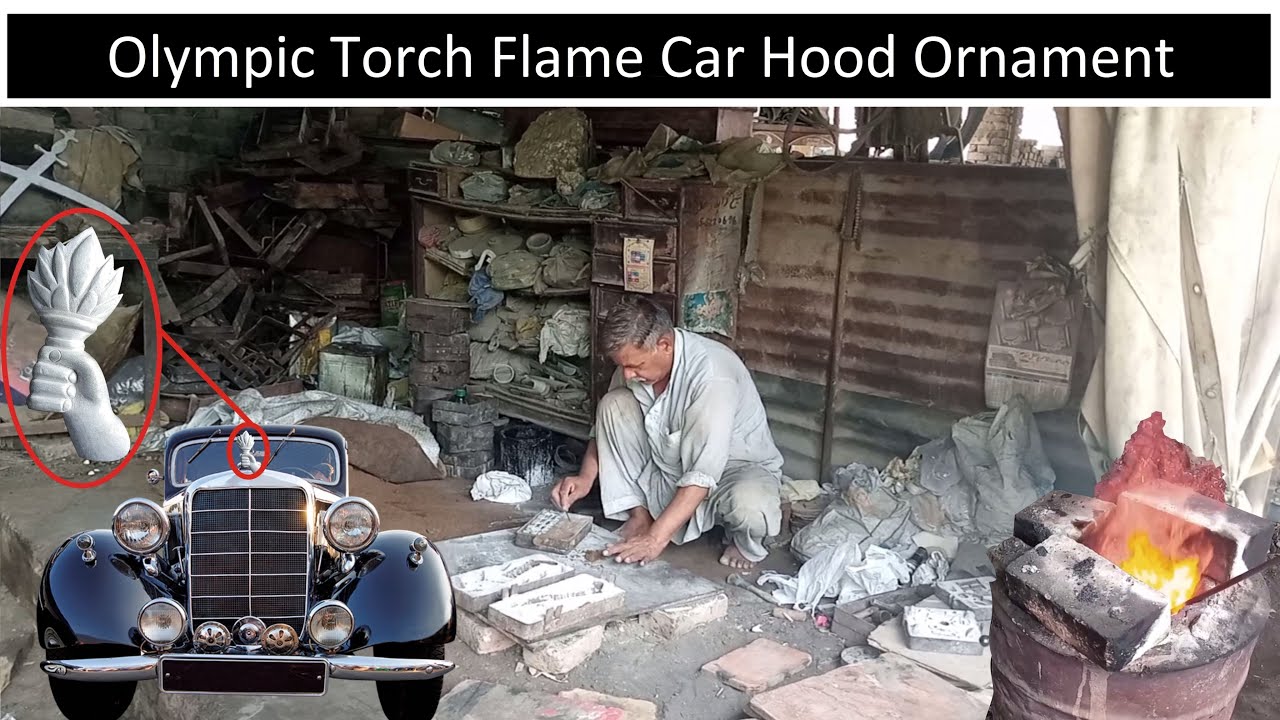 Olympic torch flame shaped Car  Hood ornament | Sand casting with amazing skills | complete process