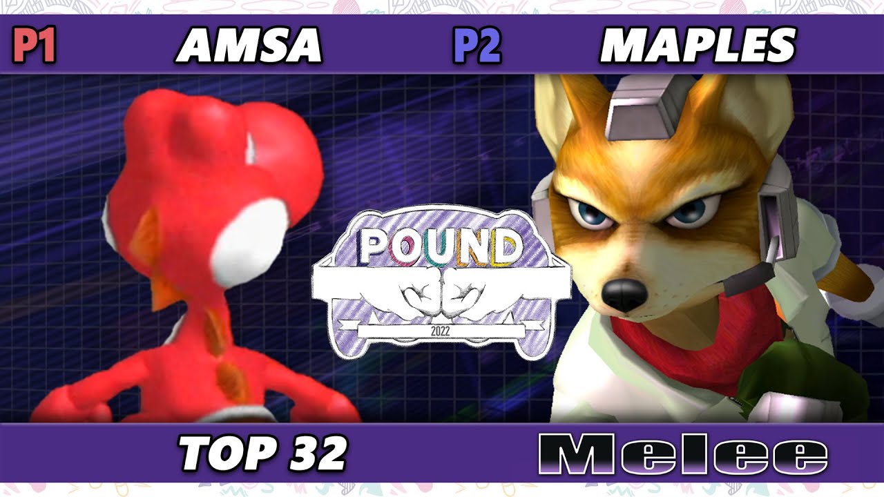Pound 2022 Top 32 - aMSa (Yoshi) Vs. Maples (Fox) SSBM Smash Melee Tournament