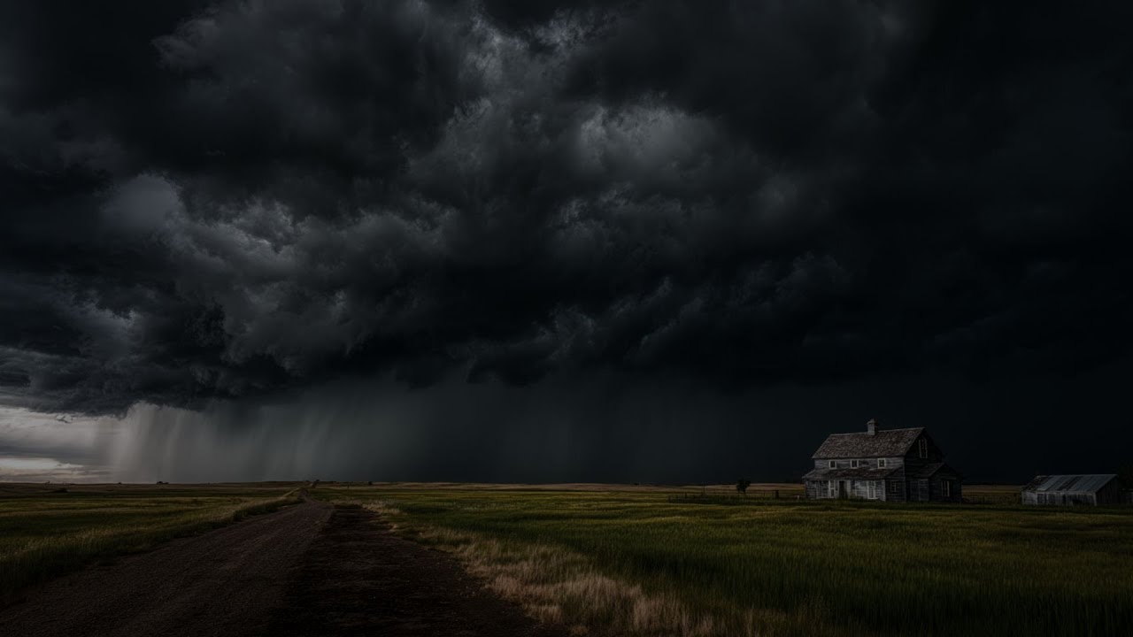 Thunderstorm in the Countryside | Cold Wind & Distant Thunder | Before the Storm | 3 HOURS