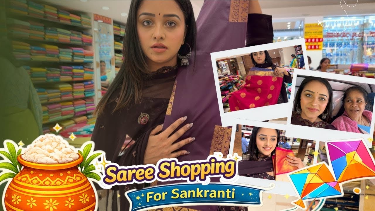 Sankranthi 🎉 ಹಬ್ಬಕ್ಕೆ Saree Shopping🛍️ With ಅಮ್ಮ| Dhanushree 