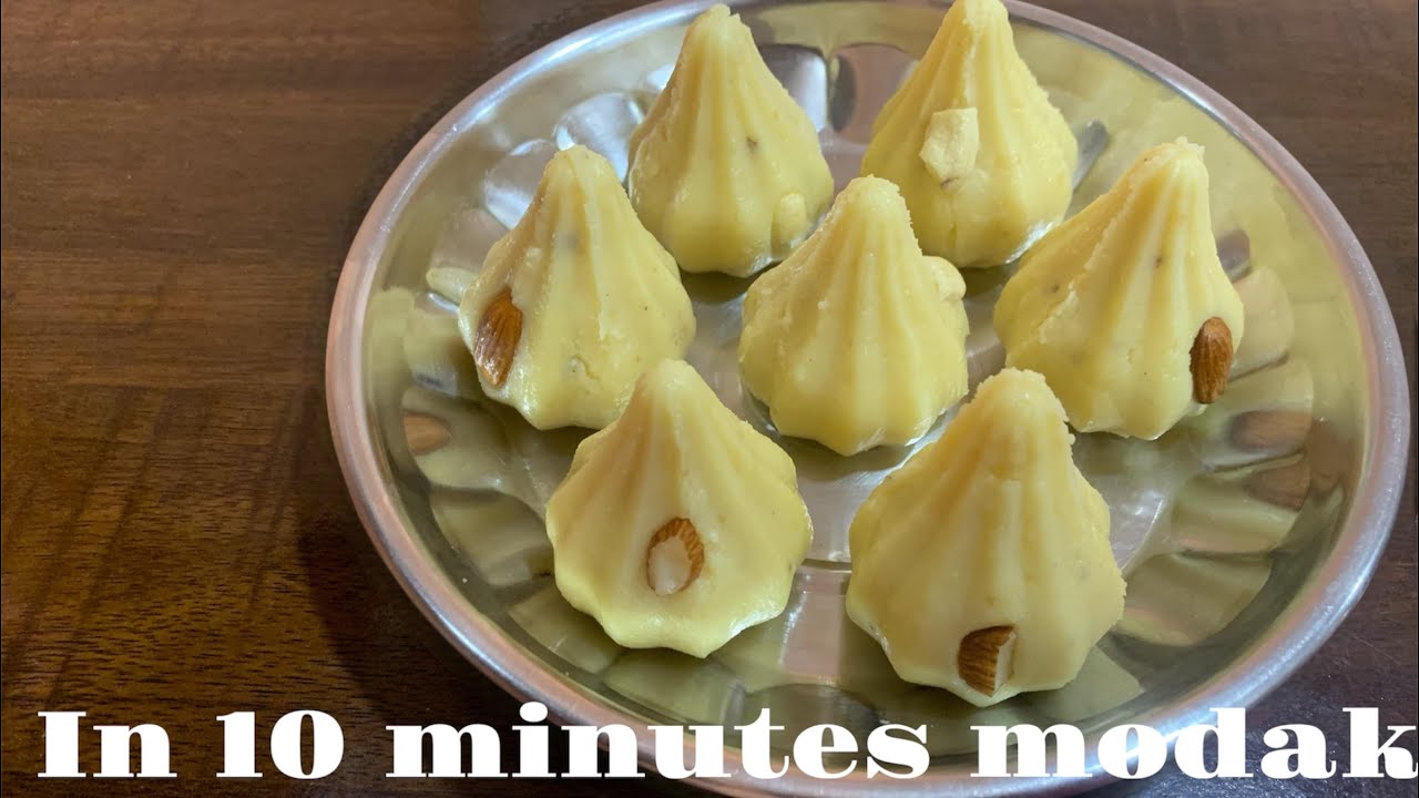Instant modak in 10 minutes | No mawa- Modak recipe| झटपट मिल्क पाउडर मोदक १० मिनट में । मोदक बनाये 