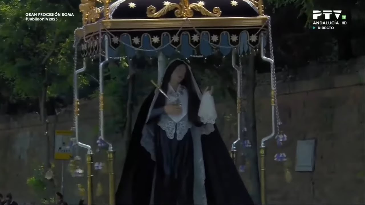 María Addolorata (Virgen de los Dolores de Sicilia) en Vía Claudia | Gran Procesión Roma 2025