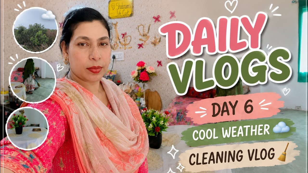 Daily vlogs series day 6 🧹🍲☁️ beautiful weather and cleaning vlog friday vlog @shabannaslifecook 