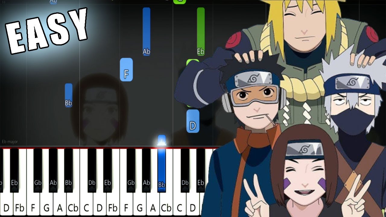 Naruto Shippūden OST - Mountain Haze - SLOW EASY Piano Tutorial [animelovemen]