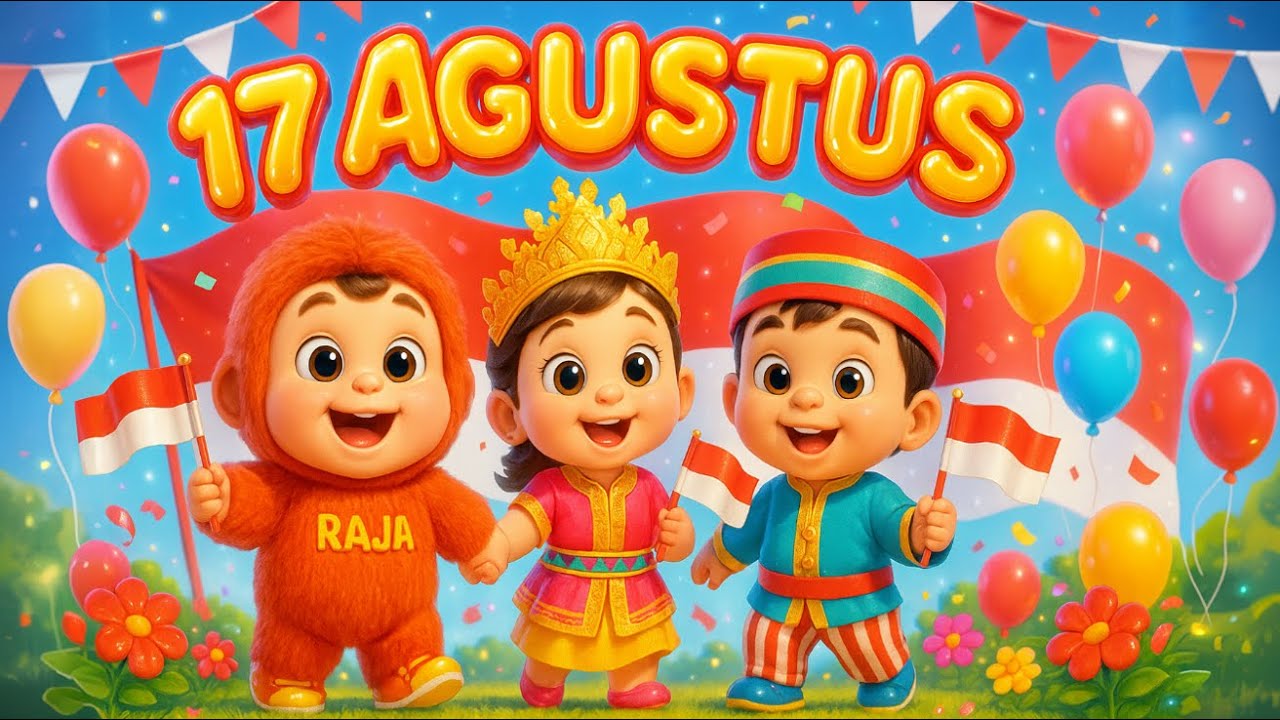 LAGU 17 AGUSTUS 1945 (HARI MERDEKA) &ndash; Versi Animasi Lucu | Little Raja Harahap