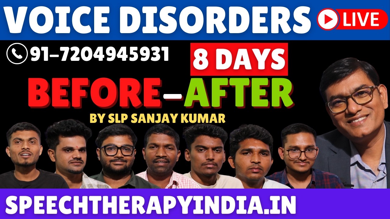 Live Post Voice Therapy | Phonatory Gap | Puberphonia | High Pitch Voice |Stammering #slpsanjaykumar