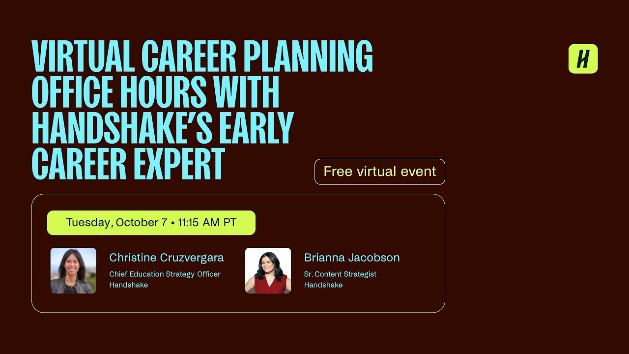 Virtual career planning office hours with Handshake’s early career expert | Campus to Career