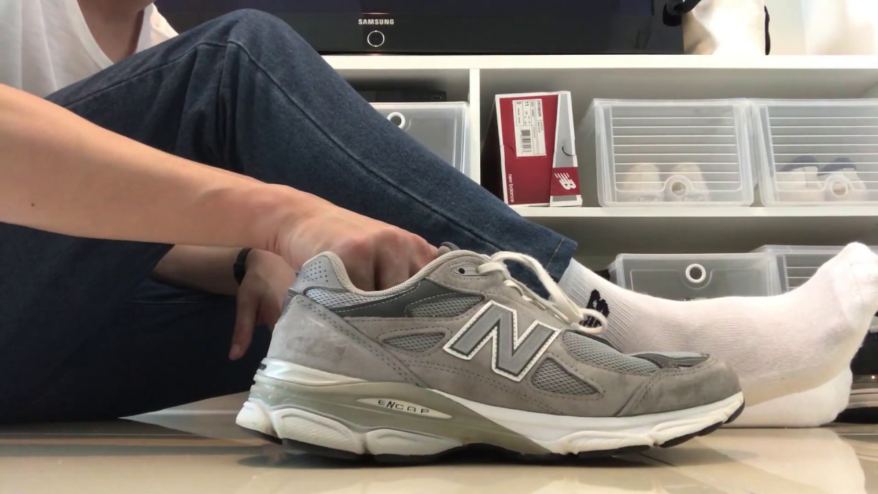 review new balance 990v3 gray / on feet ไทย