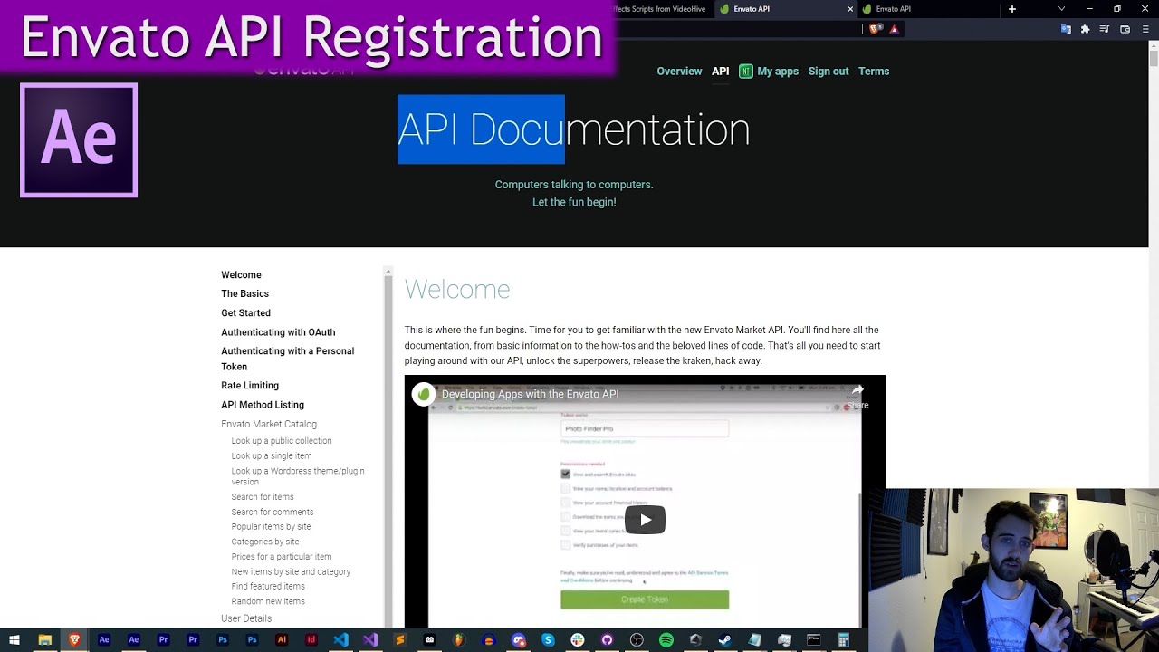 Adobe Scripting/Extensions Tutorial: Envato API Registration
