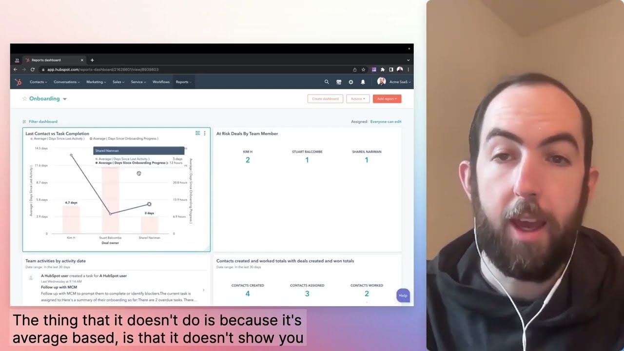 HubSpot Custom Reports for Onboarding Activity and Progress