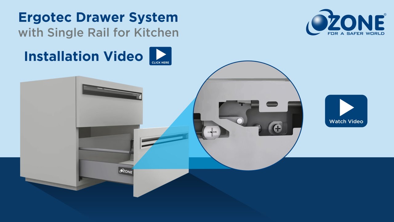 Ozone Ergotec Drawer System with Single Rail | Installation Guide | Ozone