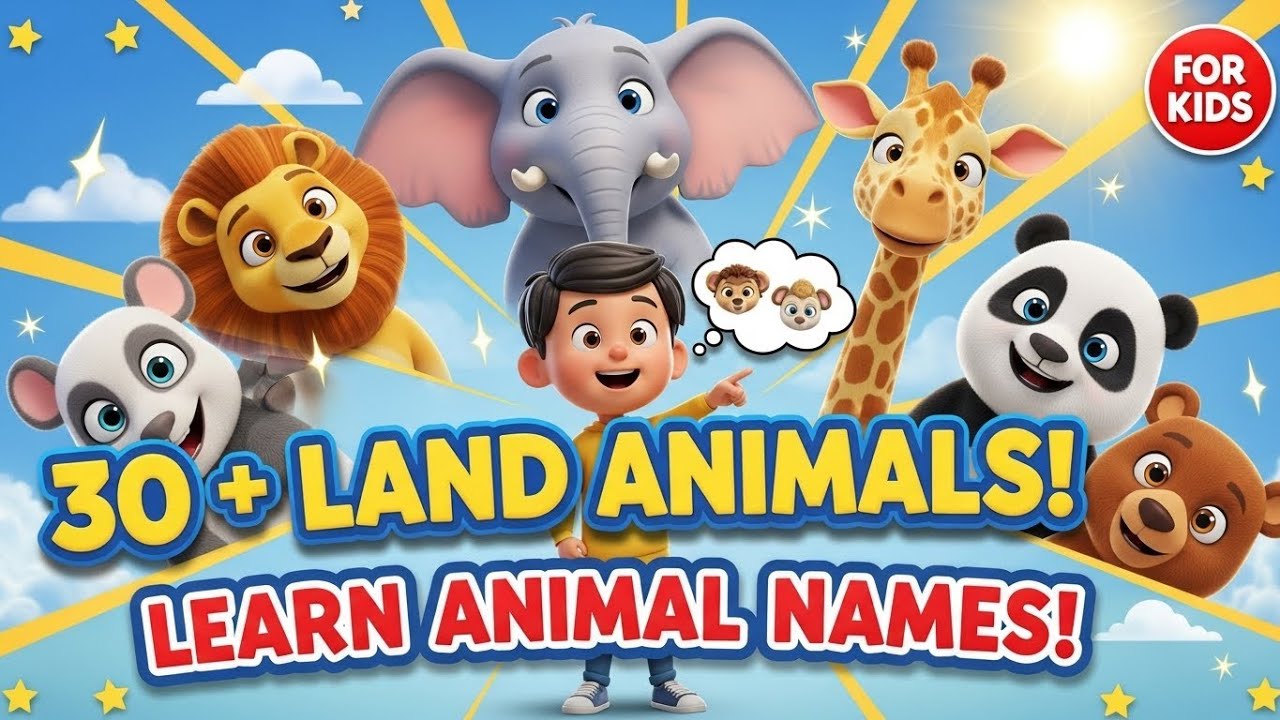 Animals for Toddlers | First Words & Vocabulary  | Educational Video for Toddlers & Preschoolers