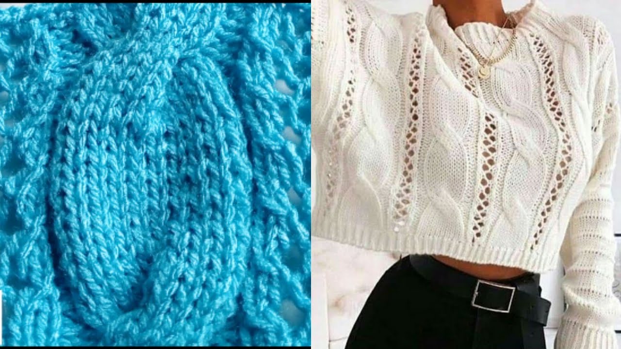 cómo tejer una trenza sencilla y grande a dos agujas. knit cable sweater