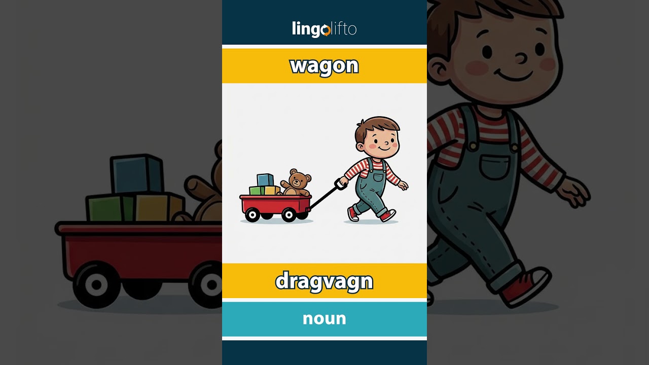 🇬🇧🇸🇪 wagon - dragvagn : learn English : låt oss lära oss engelska : vocabulary builder