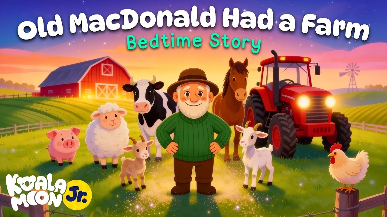 Old Macdonald Had A Farm 🐷 🐴 🐮 The PERFECT Bedtime Story for Toddlers with Baby Sleep Music 🎶