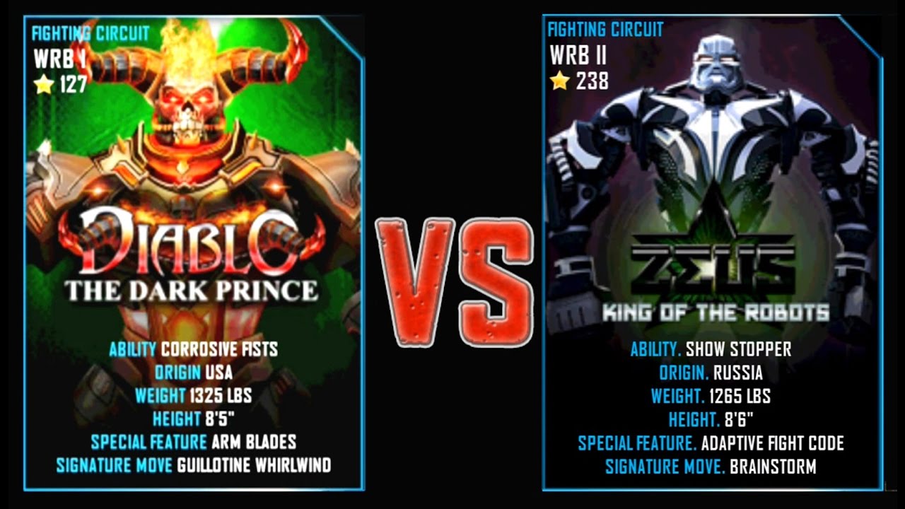 REAL STEEL WRB DIABLO VS ZEUS (CHAMPION) New Robots UPDATE (Живая сталь)