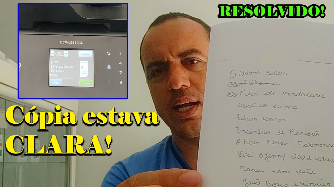 Impressora Brother estava com a  impressão Clara na Cópia (XEROX) veja como Resolver 🖨✅