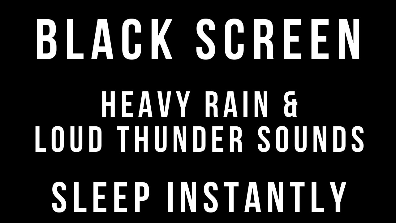 HEAVY RAIN and LOUD THUNDER Sounds for Sleeping 3 HOURS BLACK SCREEN - Thunderstorm Sleep Relaxation