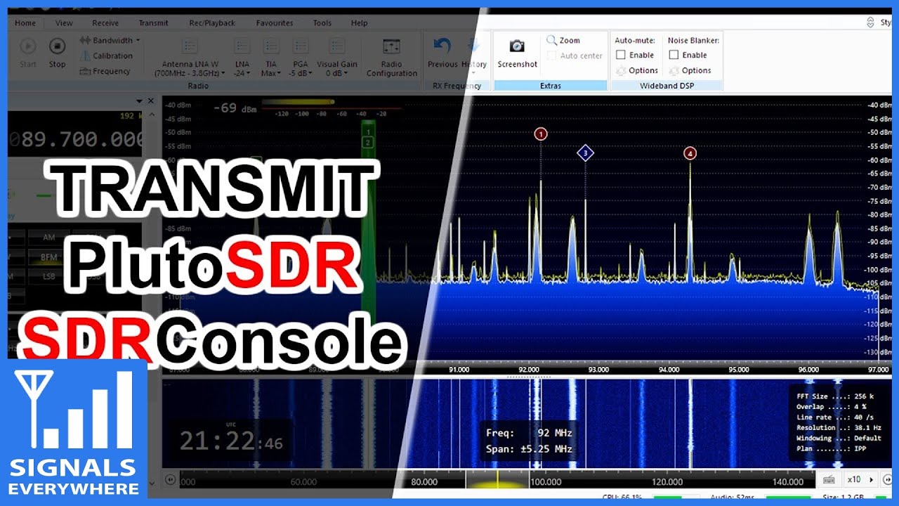 Консоль SDR v3 передает данные с помощью PlutoSDR