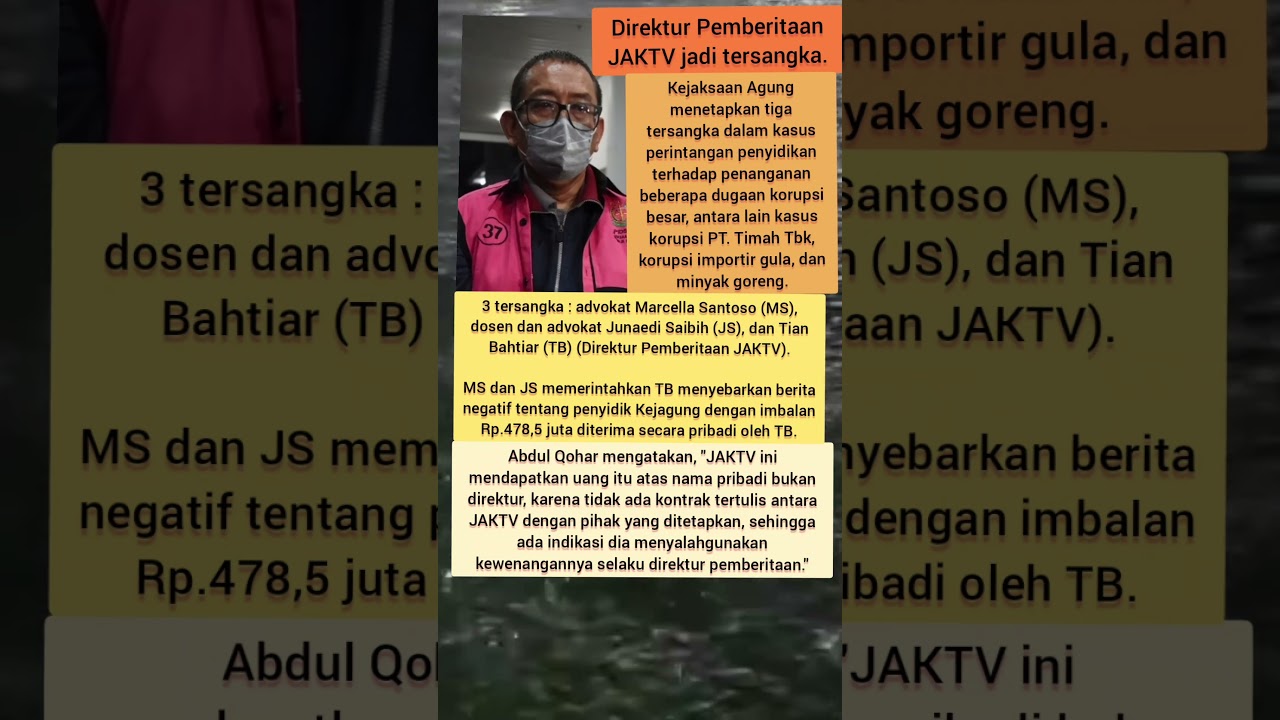 Direktur Pemberitaan JAKTV jadi tersangka #jaktv #tersangka #korupsi #pttimah #korupsitimah
