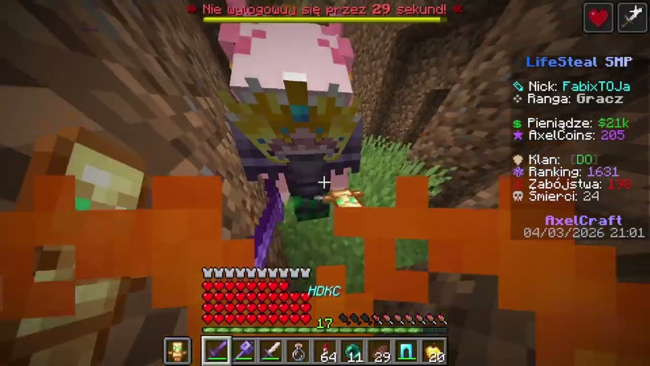 1 dominacja na axelku z uzdr #axelcraft #minecraft #dominacja
