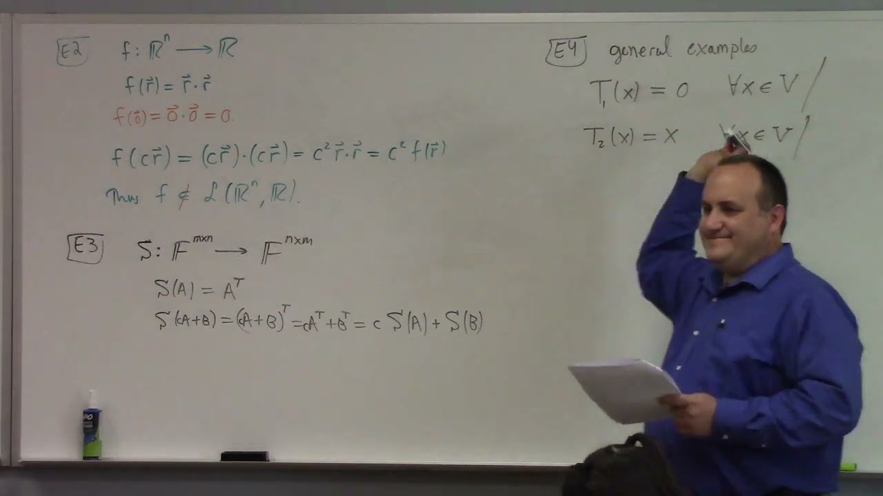 Linear Algebra: linear transformations and their basic theory, 9-2-24