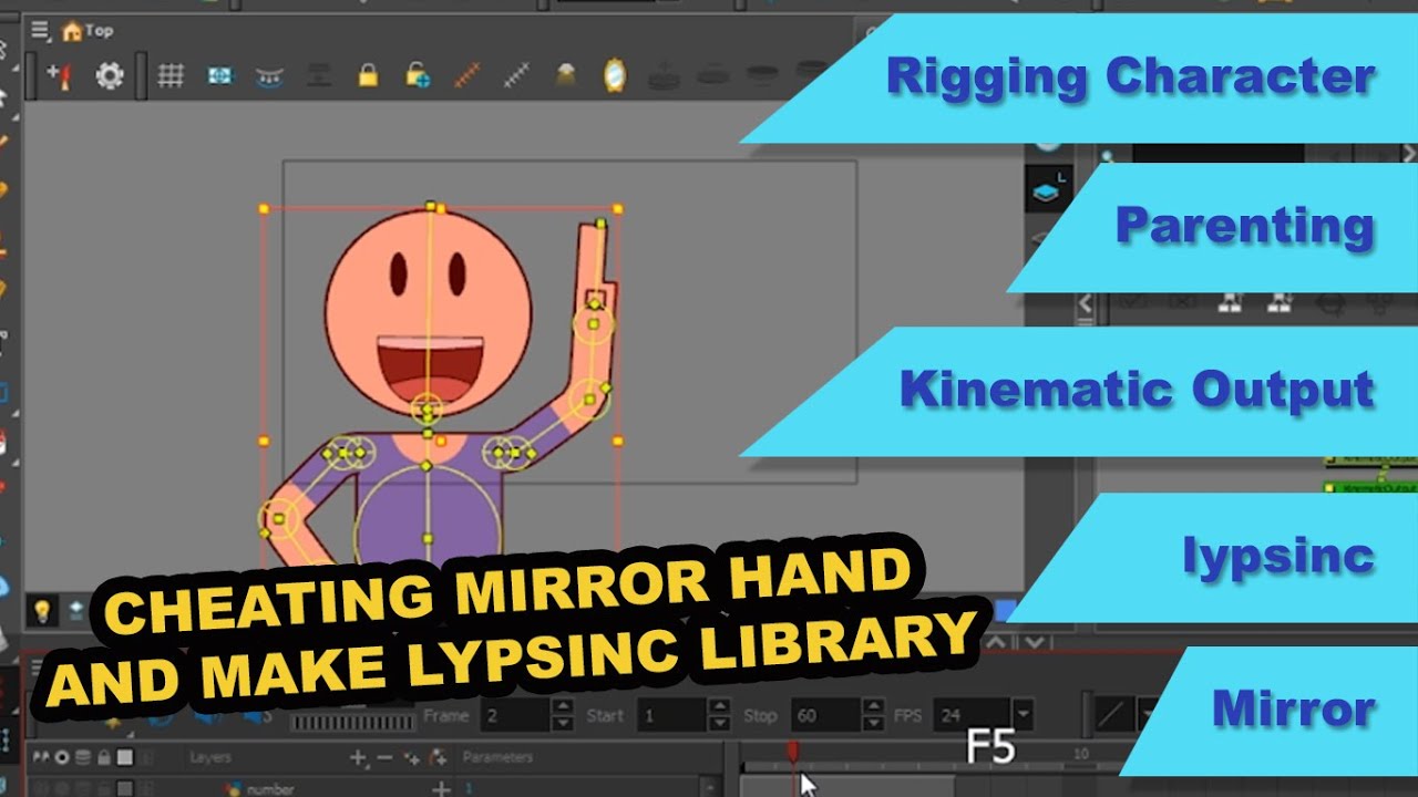 How to cheating copy mirror another hand, also make lipsync library in Toonboom Harmony 17