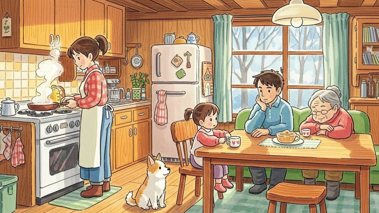 First Snowfall in the Village ❄️ | Slow Living, Warm Rooms, and Calm Footsteps (Ghibli-Style)