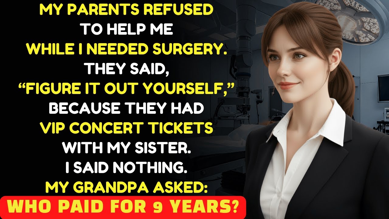 My Parents Chose a Concert Over My Emergency Surgery — Until My Lawyer Grandpa Spoke Up.
