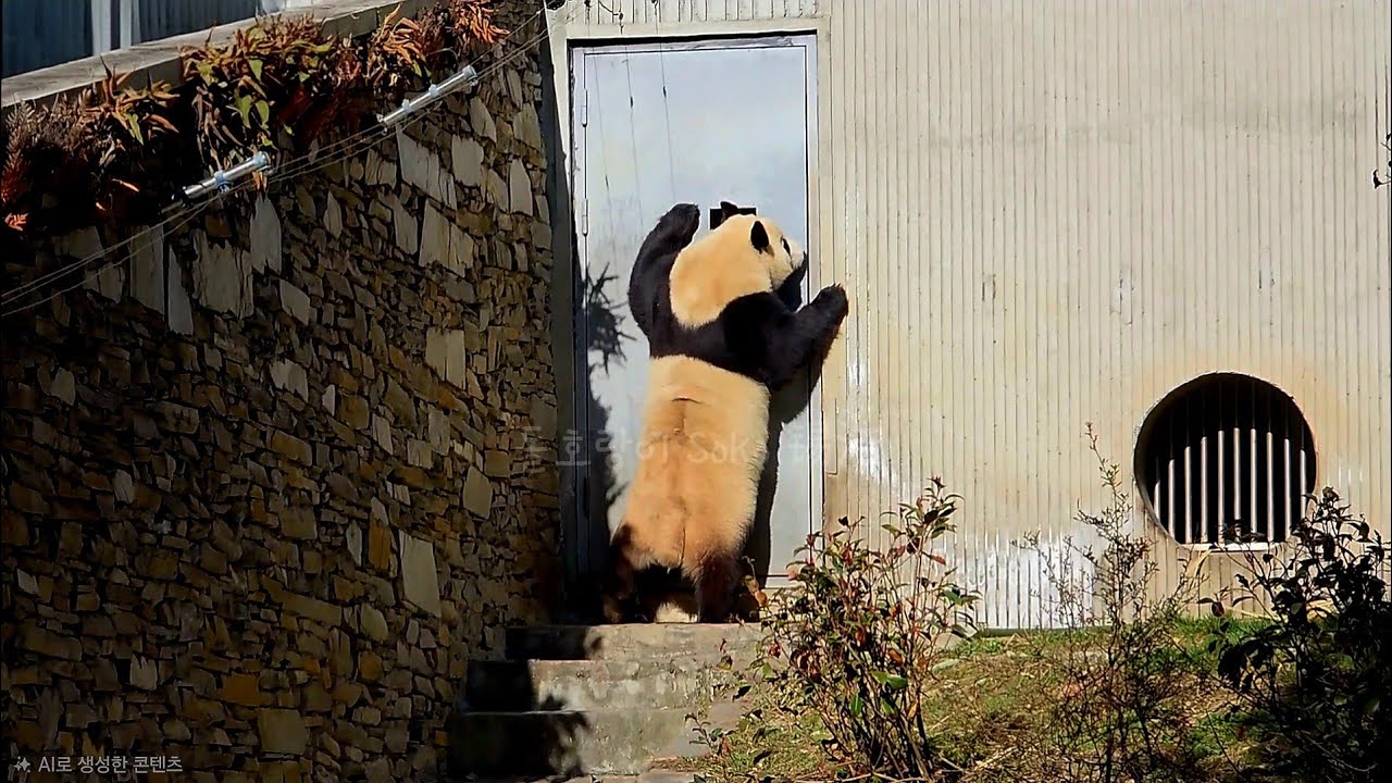 푸야가 문 좀 열어 달라고 하네요...?!넘 귀엽ㅋㅋ | 2월 20일 오전(푸바오 실시간) Panda Fubao