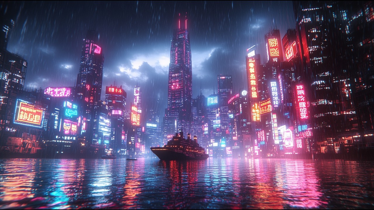 𝘭𝘰𝘴𝘵 𝘪𝘯 𝘯𝘦𝘰𝘯𝘴 || studying/coding cyberpunk ambient
