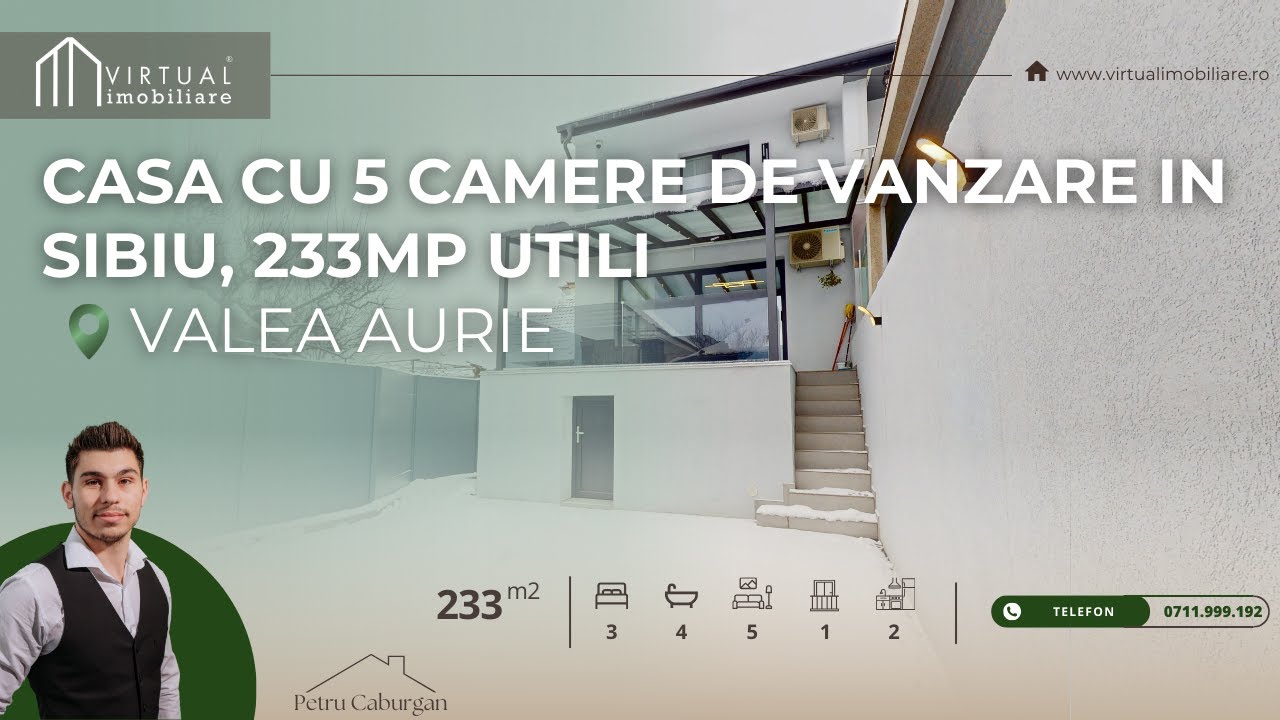 Casa cu 5 camere de vanzare in Sibiu, 233mp utili, garaj, pod (80mp)