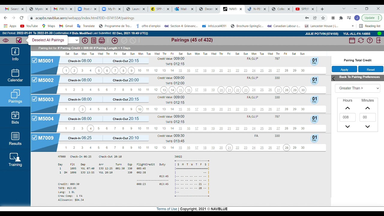 Add bid lines directly from pairing search