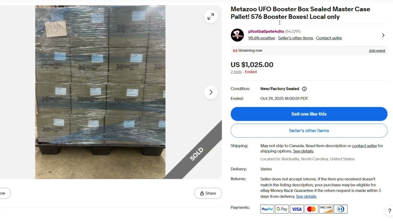 MetaZoo UFO & Seance Pallets Have Been Sold
