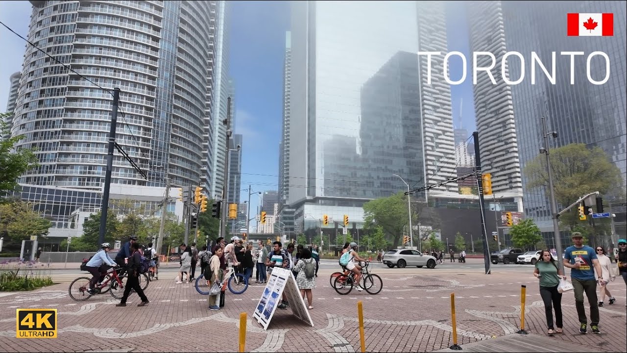 Toronto Canada 4K Walking Tour - Waterfront Foggy Weather  | Canada Travel vlog