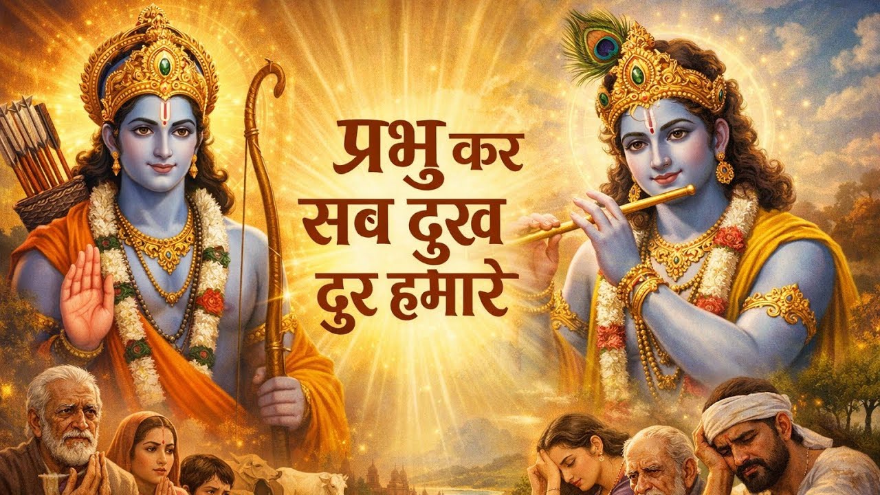 प्रभु कर सब दुख दूर हमारे 🙏 | Lord Rama & Krishna Divine Bhajan | Peaceful Ram Krishna Bhakti