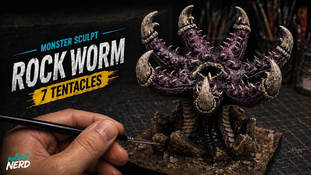 Sculpting a Terrifying Rock Worm With 7 Tentacles | Lovecraft-Inspired Polymer Clay Monster