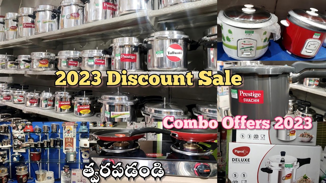 2023 Discount Sale Different varieties of Pressure Cookers With Price, Rice cookers, Stove, mixy etc